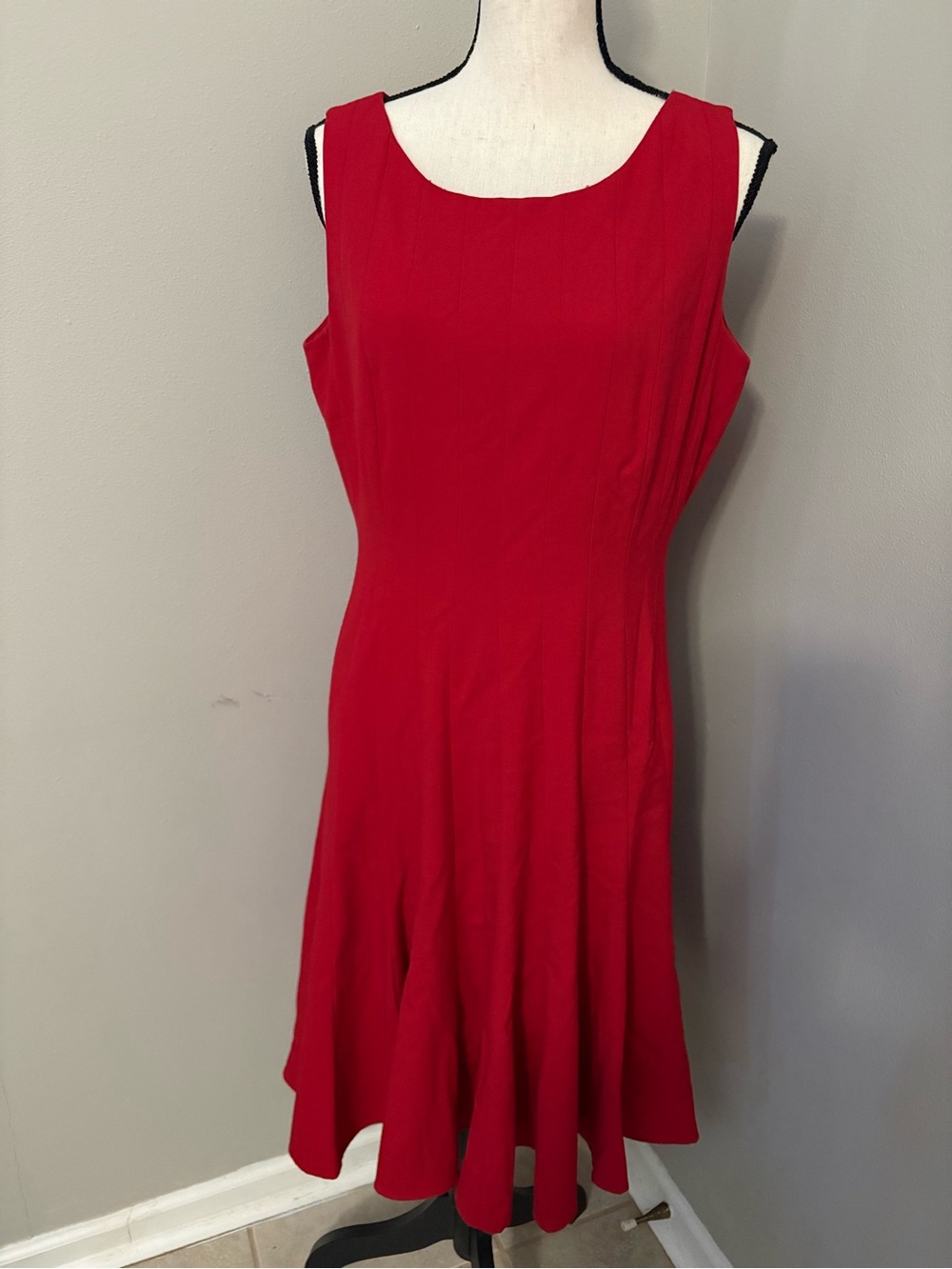 Calvin Klein Red Sleeveless A-Line Dress